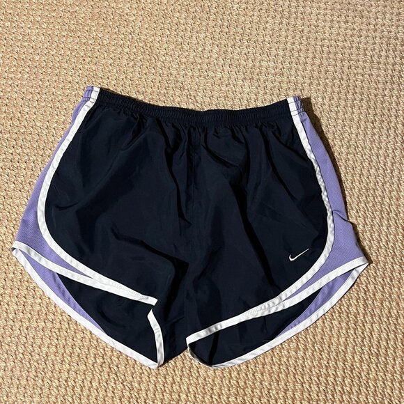 Nike Women's Tempo Dri-Fit Running Shorts NORTS | US M | Navy, Purple, White - Picture 1 of 8